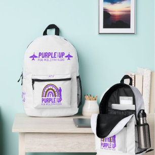 Personalised Military - Purple Up Military Child  Printed Backpack