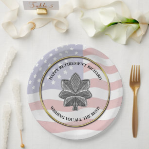 Personalised Military Retirement Party Paper Plate