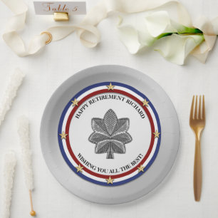 Personalised Military Retirement Party Paper Plate