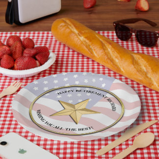 Personalised Military Retirement Party Paper Plate