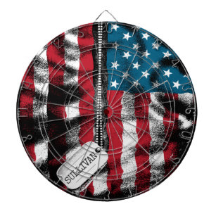 Personalised Military Soldier Dog Tags USA Flag  Dartboard