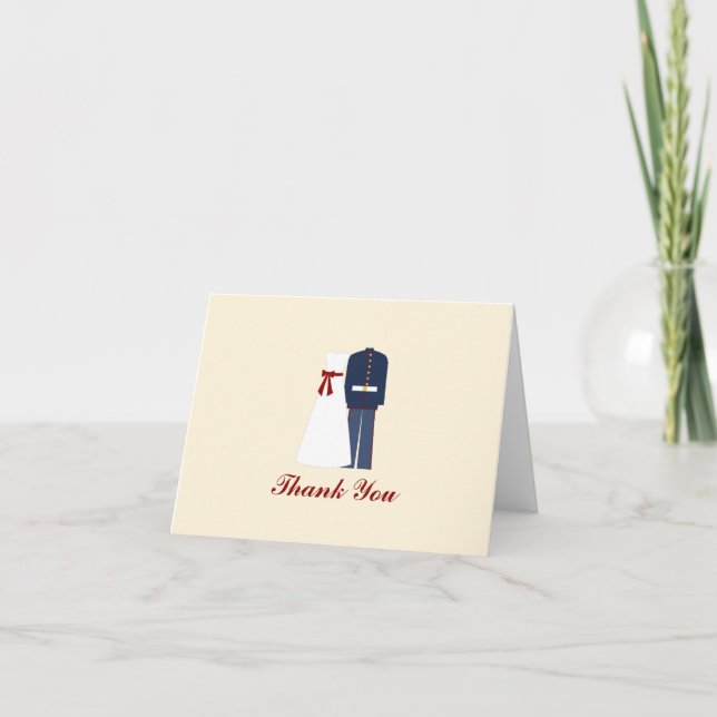 Personalised Military Wedding Thank You Notes (Front)