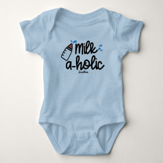 Personalised Milk aholic Boys Baby Bodysuit