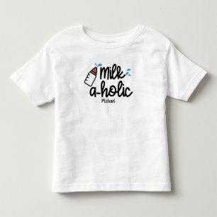 Personalised Milk aholic Funny Toddler T-Shirt
