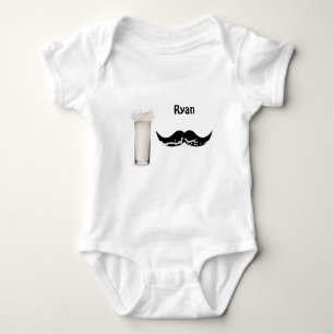 Personalised Milk Moustache Baby Bodysuit