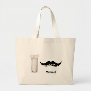 Personalised Milk Moustache Large Tote Bag