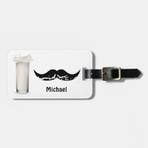 Personalised Milk Moustache Luggage Tag