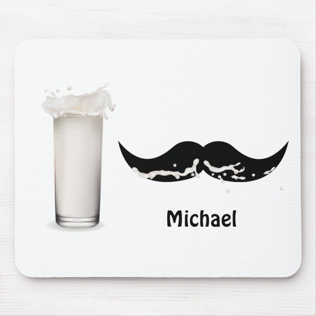 Personalised Milk Moustache Mouse Mat (Front)