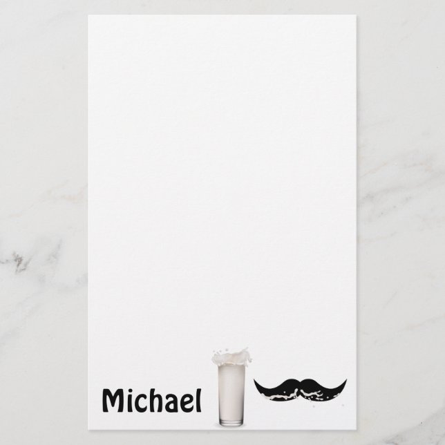 Personalised Milk Moustache Stationery (Front)