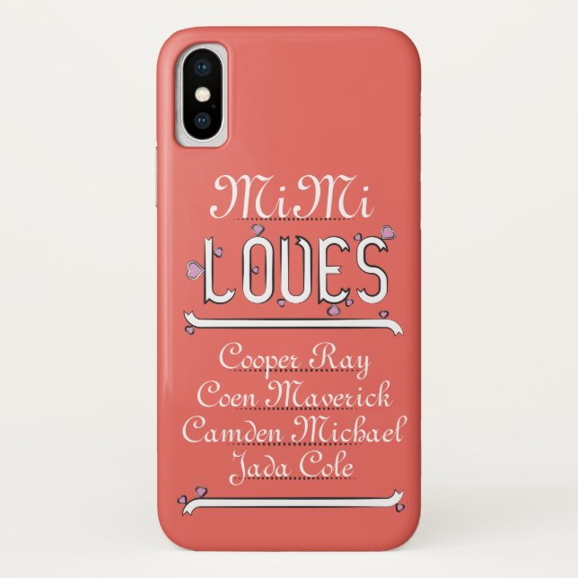 Personalised Mimi Loves Her 4 Grands Case-Mate iPhone Case (Back)