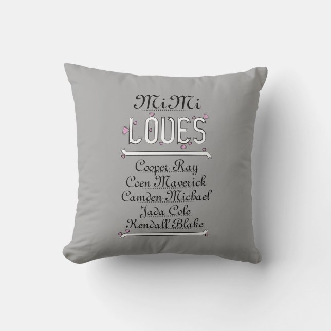 Personalised Mimi Loves Her Grands Cushion (Front)