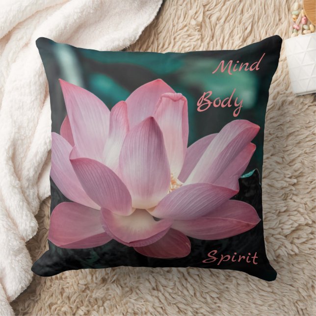 Personalised Mind Body Spirit Lotus Flower Pillow (Blanket)
