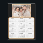 Personalised Mini 2025 Calendar | Family Photo<br><div class="desc">A cute little 2025 mini calendar to stick on your frig! Add your family photo and edit the text to put a holiday greeting in the personalise area. Background is pretty black and gold.</div>