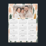 Personalised Mini 2025 Calendar | Family Photo<br><div class="desc">A cute little 2025 mini calendar to stick on your frig! Add your family photo and edit the text to put a holiday greeting in the personalise area. Background is modern abstract green,  white and gold fern foliage.</div>