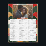 Personalised Mini 2025 Calendar | Family Photo<br><div class="desc">A cute little 2025 mini calendar to stick on your frig! Add your family photo and edit the text to put a holiday greeting in the personalise area. Background is modern abstract red,  green and gold.</div>