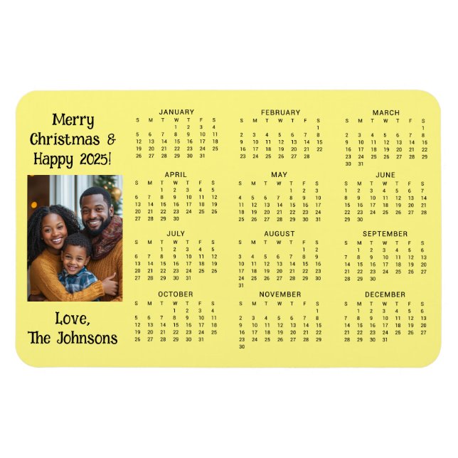 Personalised Mini Calendar | Family Photo Magnet (Horizontal)