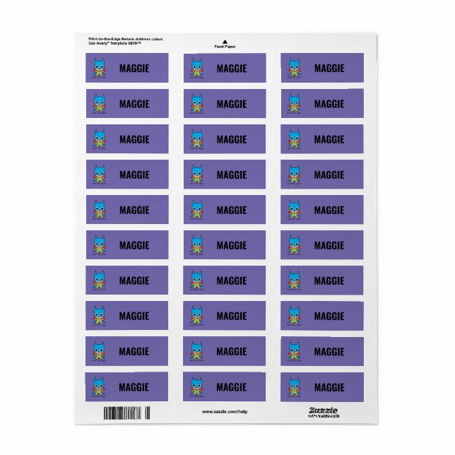 Personalised Mini Justice League Batgirl (Full Sheet)