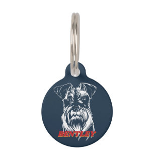 Personalised Mini Schnauzer Dog Lover Custom Name Pet Tag