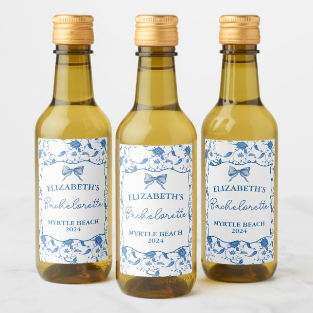 Personalised Mini Wine Label Coastal Grandmother  (Bottles)