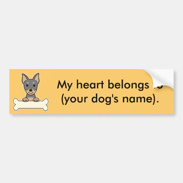 Personalised Miniature Pinscher Bumper Sticker (Front)