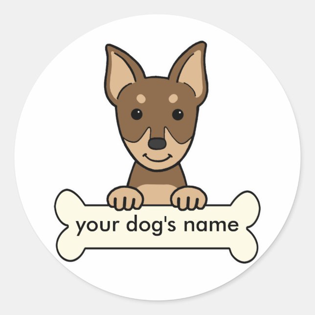 Personalised Miniature Pinscher Classic Round Sticker (Front)