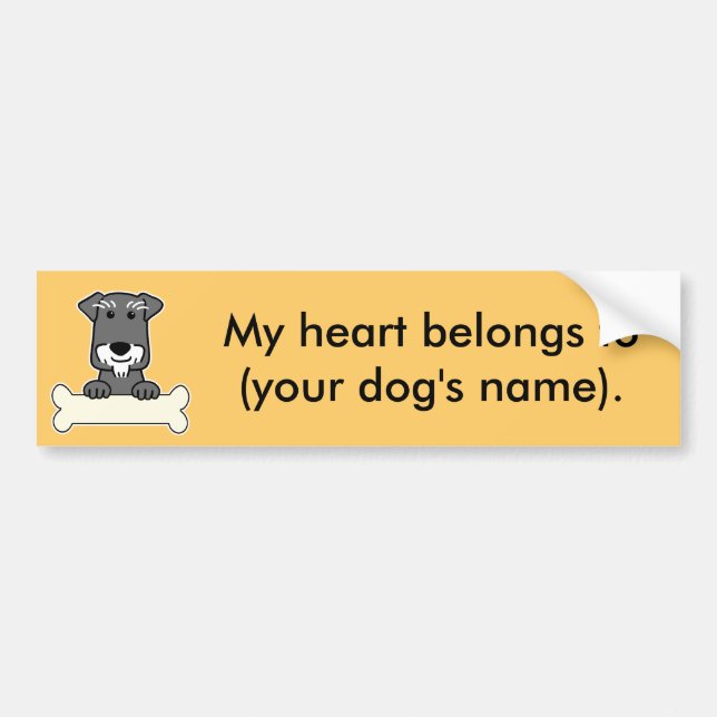 Personalised Miniature Schnauzer Bumper Sticker (Front)