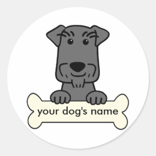 Personalised Miniature Schnauzer Classic Round Sticker