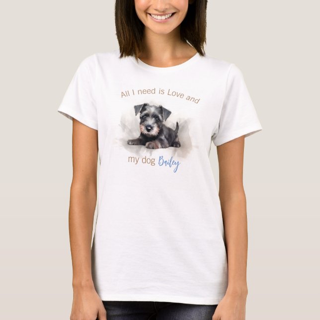 Personalised Miniature Schnauzer T-Shirt (Front)