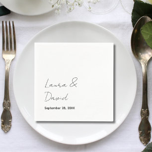 Personalised Minimal and Chic Wedding Paper Napkin