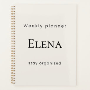 Personalised Minimal Beige Weekly Planner