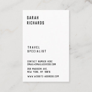 Personalised Minimal Black & White Business Card