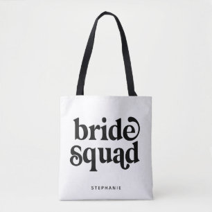 Personalised Minimal Bride Squad Tote Bag