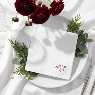 Personalised Minimal Couples Monogram Wedding Napkin