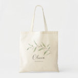 Personalised minimal greenery bridesmaid tote bag<br><div class="desc">Modern watercolor botanical foliage greenery design,  simple and elegant,  great personalised bridesmaid gifts.</div>