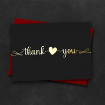  Personalised Minimal Modern Heart Black Thank You