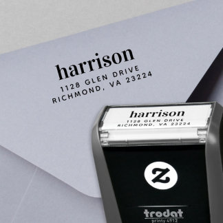 Personalised Minimal Modern Name Return Address Self-inking Stamp