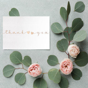 Personalised Minimal Modern Script White Thank You Foil Holiday Card