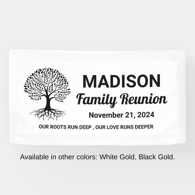 personalised minimal white family reunion banner (Minimal White Family Reunion Banner)