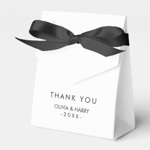 Personalised Minimal White Wedding Favour Box