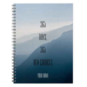 Personalised  minimalist  365 days 365 new chances notebook