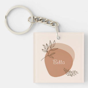 Personalised minimalist abstract design key ring