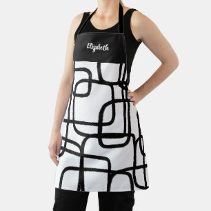 Personalised Minimalist Abstract Line Art  Apron