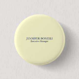 Personalised minimalist add your name cream colour 3 cm round badge