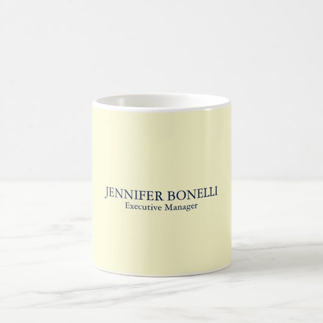 Personalised minimalist add your name cream colour coffee mug (Center)