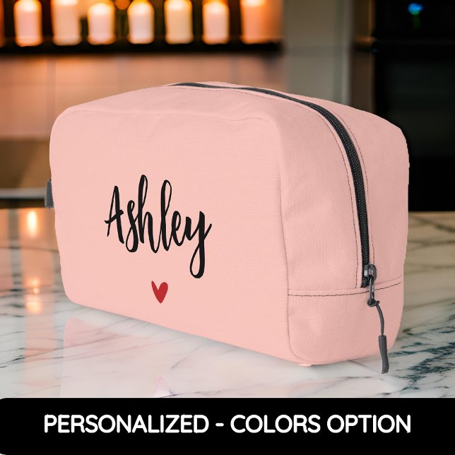 Personalised Minimalist Bag, Gift for Women Dopp Kit (custom name toiletry bag, personalized makeup bag, bridesmaid gift, bridesmaid proposal bag)