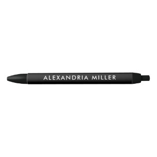 Personalised Minimalist Black Monogram Ink Pen