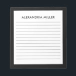 Personalised Minimalist Black Monogram Name Lined Notepad<br><div class="desc">Stay organised and stylish with this personalised black monogram name notepad. Featuring a sleek and minimalist design, this notepad includes lined pages for easy note-taking. The black font on a white background is framed in black for a chic and sophisticated look. Perfect for work or personal use, this notepad makes...</div>