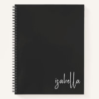 Personalised Minimalist Black White Script Name