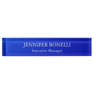Personalised minimalist blue add your name nameplate