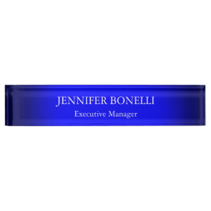 Personalised minimalist blue add your name nameplate